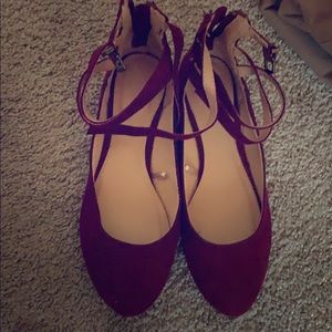 Burgundy flats size 6